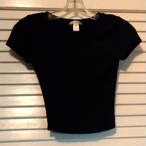 Black Bozzolo xs black crop tee shirt